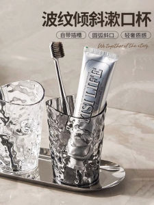 Cốc Đựng Nước Phun Sóng Nghiêng Sang Trọng Trong Suốt Dùng Tại Nhà Cho Học Sinh Cặp Đôi Chải Răng Cốc Đựng Nước Cốc Chải Răng