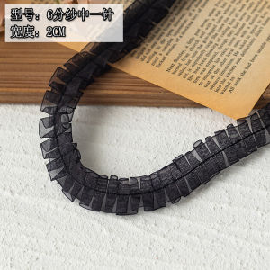 Black Lace Trim Pain Relief Package Material Pleated Black Lace Edging Black Ribbon Auxiliary DIY Fabric Home Sewing Accessories