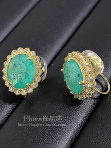 Luxurious Heavy Work Mosquito Coil Tray Earrings Oval Geometric Fairy Ear Jewelry No Piercing Required Fashionable Versatile