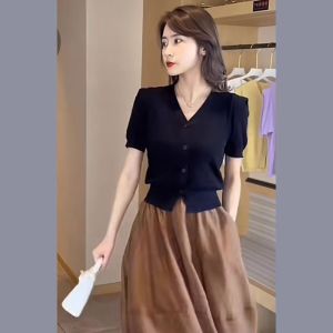 Chân Váy eo Cao Kiểu Hoa Dây Siết Eo