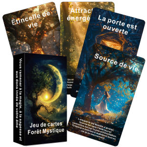 French Oracle Cards 56 Cards with Mystic Forest Theme French Tarot Deck Mystic Forest Tarot Cards