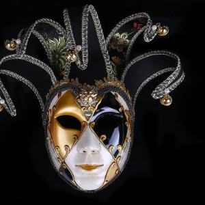 New Clown Mask Adult Masquerade Venice Retro Purple Masks Full Face Cosplay Scary Halloween Witch Mask Props Women Men