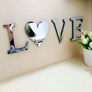 26 PCs English Alphabet Sticker 3 Dstereo ABCD Self-Adhesive Creative Doorplate Home Decorative Wall Sticker Acrylic Mirror