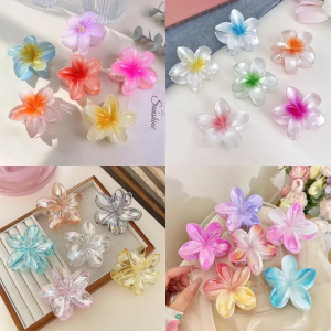 1pcs Egg Flower Transparent Porcelain Shark Hair Clip for Woman Hair Accessories