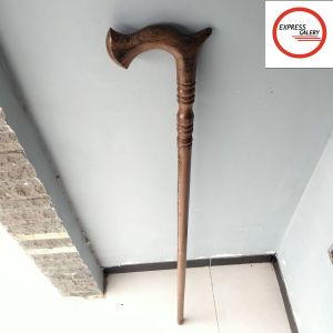 tongkat jalan kayu kelor Jawa motif cula bubut D101