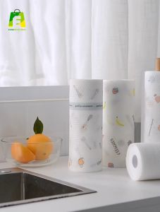 50 pieces Per Roll Disposable Kitchen Tissue Paper Clean Lazy Rag Cloth Hand Towels Kitchen Oil Absorbent Paper Towels