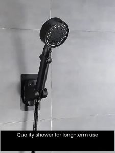 Avinas 3 in 1 Shower Head With Hose Set Black High Pressure Bathroom Shower Sprayer Handheld Rain Shower