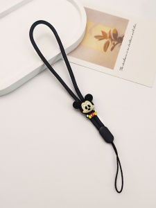 Cute Minnie Mickey Bear Silicone Phone Strap Short Handle Carabiner Mobile Phone Accessories Anti-Loss Lanyard Digital Camera