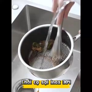 Chổi Cọ Rửa Xoong Nồi KAISHO NHẬT BẢN INOX 304 Cao Cấp Không Gỉ Sét