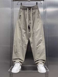 Quần Ống Đứng Thoáng Khí Màu Trơn Thường Ngày Cho Nam Mùa Hè 2025 Quần Áo Bảo Hộ Lao Động Rộng Rãi Quần Áo Công Sở