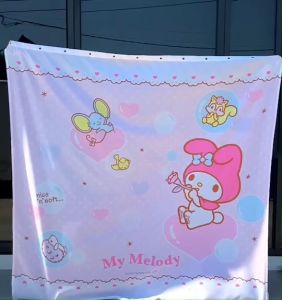 ผ้าม่านเอนกประสงค์ ขนาด 180*180 ซม. ลายน่ารักปูกปิ๊ก กันน้ำได้ ขนาดจับบ้าน