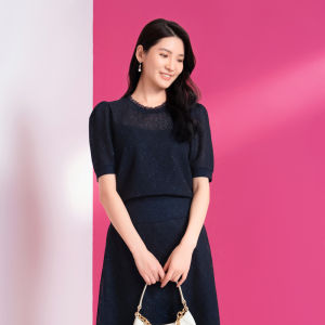 Koradior | Ice Silk Breathable Womens Short Sleeve Knitwear