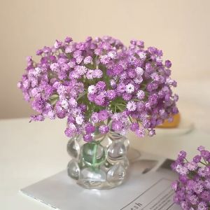 Hoa Baby Hoa Bi Bằng PU Mềm Mướt Cành Có 5 Nhánh Hoa Cao 22cm Dùng Làm Trang Trí