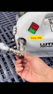 Khớp Nối Nhanh Chuyển Góc 90 Độ 1 Đầu Nối Nhanh 3/8 1 Đầu Ren 22mm INOX Có Chống Xoắn Dây 2 Đầu Xoay 360 Độ