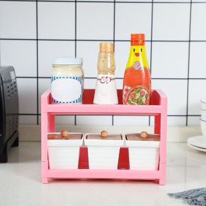 Kệ Lưu Trữ Bằng Nhựa Hai Lớp Để Bàn Khay Đa Chức Năng Đựng Đồ Dùng Văn Phòng Mỹ Phẩm Nhà Bếp Phòng Tắm