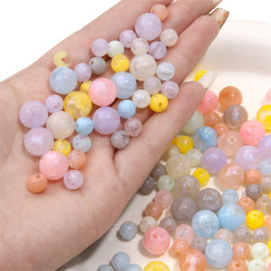 8/12mm Ngọc Trai Acrylic ánh hạt vòng hạt đệm rời cho bông tai vòng cổ Keychain tự làm Phụ kiện làm đồ trang sức