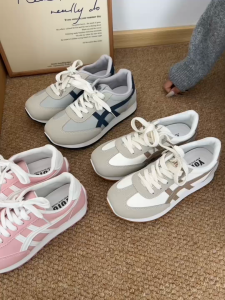 YOTO Platform Sneakers for Women Leather Material Korean Retro Softy-Sole Casual Trainers Shoes