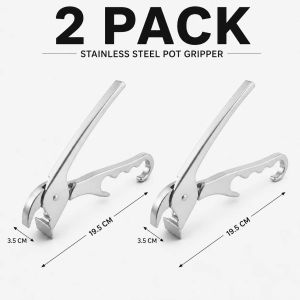 Aluminum Alloy Pizza Pan Gripper Anti Scald Hot Dish Retriever Tongs With Bottle Opener For Oven Camping Kitchen Silver