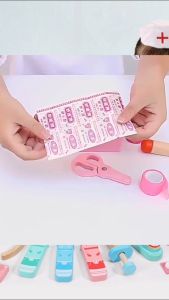 BYJ Wooden Doctors Toy Bag Ages 3+ Medical Kit with Bag Pretend Toy for Kids