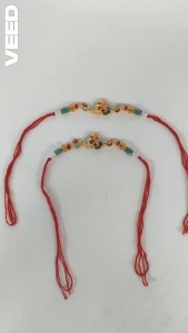 Handmade Ganesha Designer Rakhi for Brother with Colorful Beads | Traditional Raksha Bandhan Thread Bracelet | Festive Bhai Gift (Pack of 1 Pc)