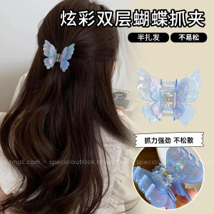 Blue Butterfly Hair Clip Womens Summer Hair Accessories Half Updo Hair Grips Special Outlook Fresh Outright Korean Style