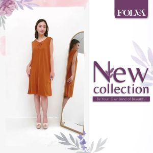 FOLVA Dress Tidur Daster Kutung Tanpa Lengan spandex melar