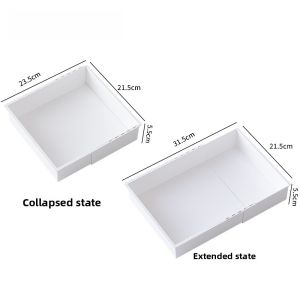 Expandable Cosmetic Storage Box Drawer Mounted Makeup Brush Lipstick Organizer Desktop Storage Box Rectangular PP Material