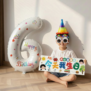 SHIERAI | Birthday Decor Number Balloons Ceremony Props 6 Years Old