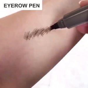 Eyebrow Tint Tattoo Waterproof Eyebrow Pencil Pen 4 Fork Tip Liquid Brow Long Lasting Makeup Eyebrows Waterproof Cosmetic Eye brow Liner