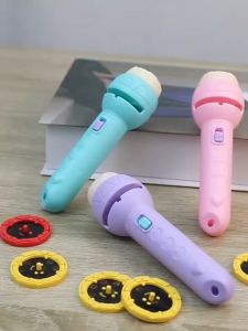 Cute Cartoon Animal Flashlight Projector Toy Baby Sleeping Story Book Torch Early Education Toy