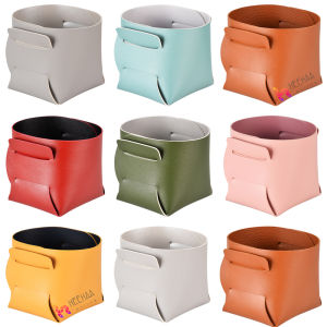 PU Leather Tray Organizer Foldable Storage Box For Coin Drawer Basket Remote Control Key Accessory Jewelry Holder Trinket Tray