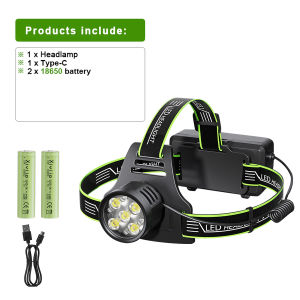 2026 NEW Ultra Bright 5*LED Headlamp 28000000LM Most Powerful Headlight Rechargeable Head Torch Zoom Head Flashlight 18650