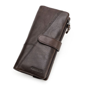 Crazy Horse คนหนัง cowhide กระเป๋าเงินแฟชั่นพร้อมกระเป๋าเก็บบัตรวินเทจยาวกระเป๋าถือหนังแท้กระเป๋าสตางค์กระเป๋าถือคลัทช์