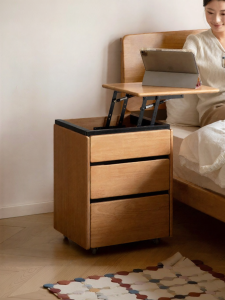 WEISHA | Bedroom Use Bedside Cabinet Wooden Adjustable