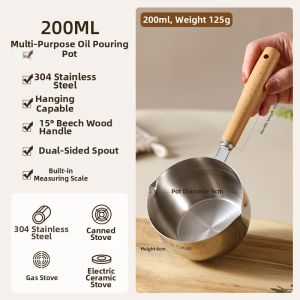 CAROTE | Oil Pouring Hot Oil Pot 304 Stainless Steel Home Use