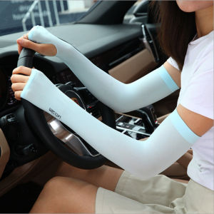 【♡Lovely girls house♡】1Pair Men Women Breathable Ice Arm Sleeve Cover Protection Hand Cover Cooling Arm Sleeve