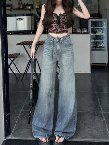 Fashionable Wide Leg Jeans Womens Loose Fit Glittering Star Design Diamond Embellished Casual High Waist Straight Cut Denim