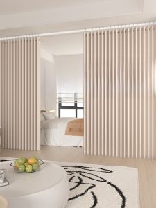 Foldable Room Partition Curtain No Punching Installation Invisible Door Curtain Bedroom Living Room Screen Blocking Hanging Curtain