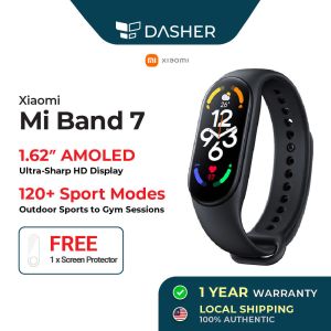 [FREE STRAP] Xiaomi Mi Band 7 Smart Wristband AMOLED Color Screen With Magnetic Charging Always On Display 120 Sport Modes (1.62")
