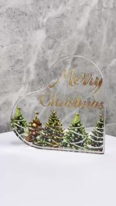 1 Món Đồ Trang Trí Hình Trái Tim Bằng Acrylic Họa Tiết Cây Thông Noel 2D Phẳng Dùng Làm Vật Trang Trí Ngày Lễ
