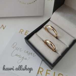 Cincin Titanium Polos Cincin Couple Ring Cincin Kawin Tunangan Simpel Gold Silver