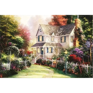 70cm*50cm 1000pcs Rustic Villa Jigsaw Puzzle Adult Stress Relief Beautiful Landscape Painting Puzzle Home Wall Decor