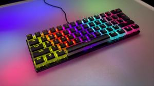 Bàn Phím Cơ 61 Phím Có Dây Với Công Tắc Màu Xanh Lam Đèn Nền RGB Keycap Pudding Hai Màu Dùng Cho Chơi Game Văn Phòng Gia Đình
