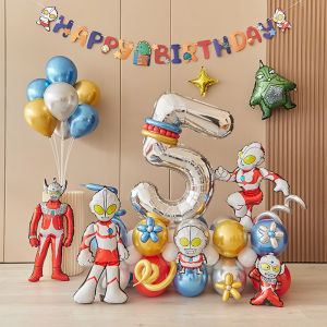 Ultraman Birthday Number Column Creative DIY Childrens Decoration Photography Balloons Birthday Celebration Decorations