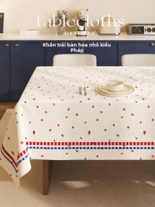 ZISHI | Khăn Bàn Chống Nước Chống Dầu Không Rửa Được Cảm Giác Sang Trọng Họa Tiết Hoa Phong Cách Nước Pháp Tựa Vải Lanh