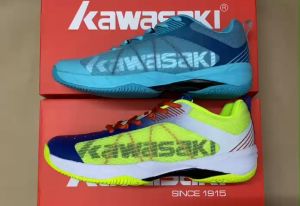 Giày cầu lông Kawasaki A3304 mẫu mới cho cả nam và nữ màu xanh hỗ trợ vận động tốt đế kếp chống mòn trơn trượt