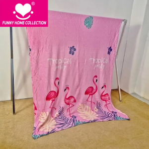 Pink Flamingo - Velvet Fleece Blanket 135cm X 195cm