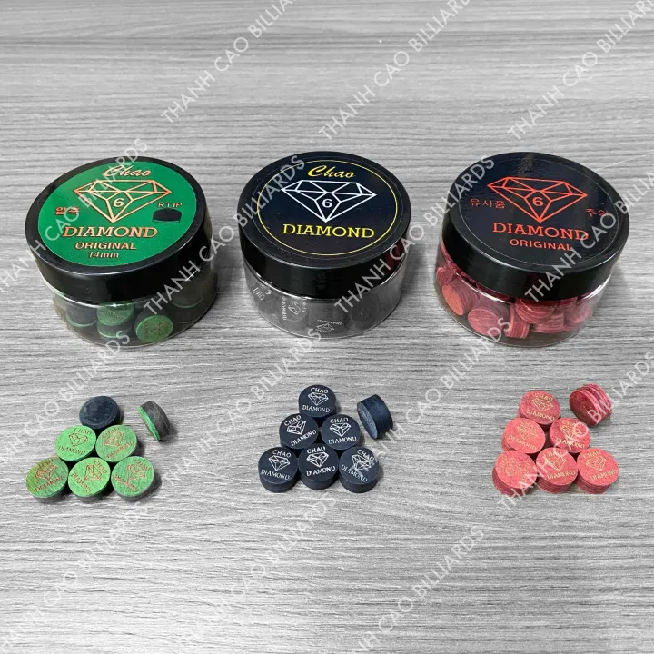 Đầu Cơ Bida Diamond Chao Hàn Quốc 6 Lớp 14mm | Đầu Cơ Mềm 3C/Libre/Pool Chơi Billiards Cá Nhân