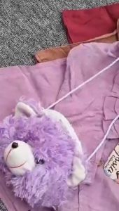 Kemeja Blouse Anak Perempuan Umur 2-7 Tahun Lengan Panjang Kain Rayon Twill Super Dan Free Tas Boneka