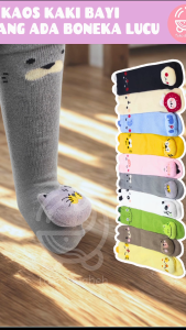 Mai Baby Kaos Kaki Boneka Bayi Newborn Panjang 2 Anti Slip Usia 0-12 Bulan Karakter Binatang Hangat